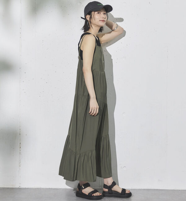 Doux archives「アシメティアードキャミワンピ」|ワンピース|KHAKI