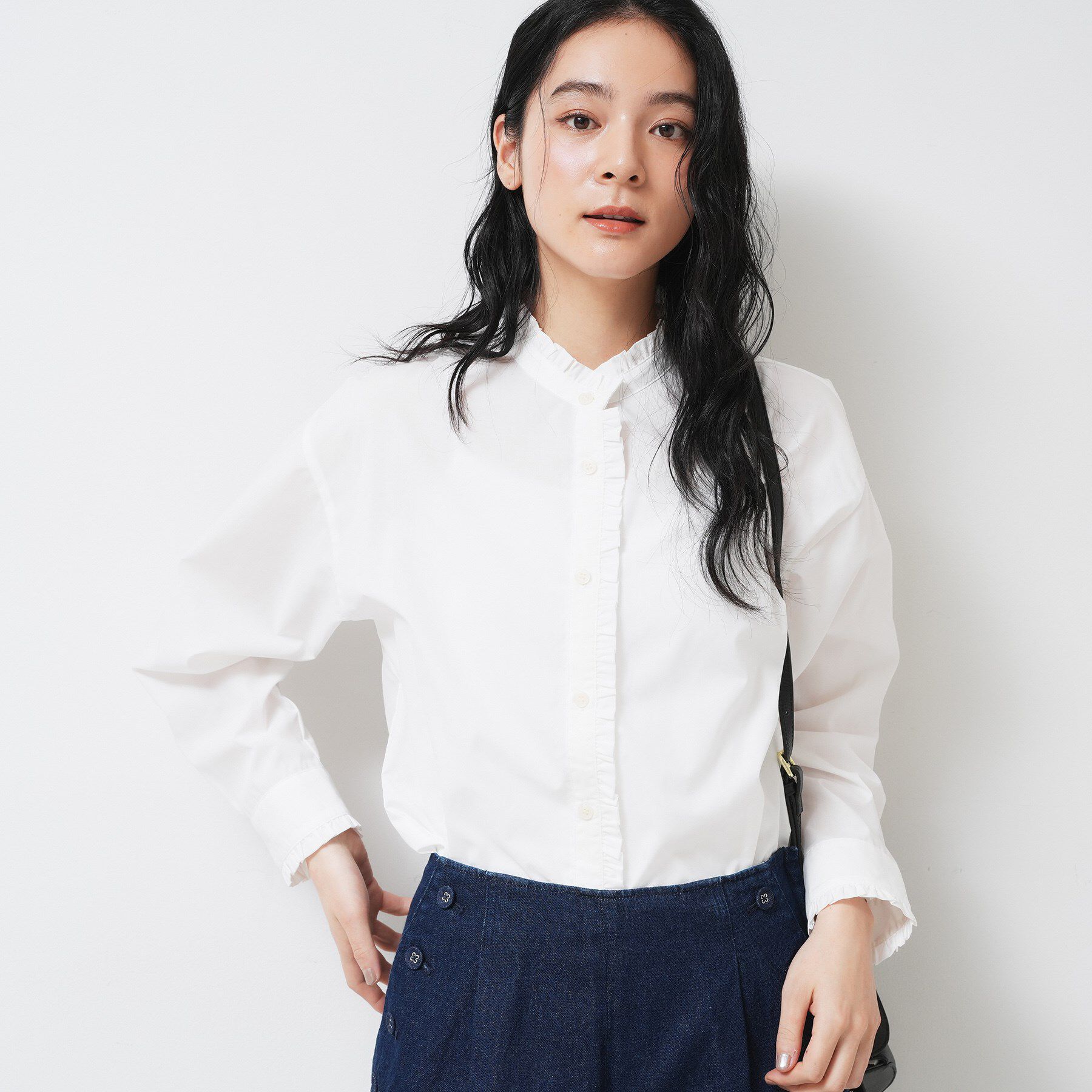 Dessin「【洗える】フリルネックブラウス」|シャツ・ブラウス|