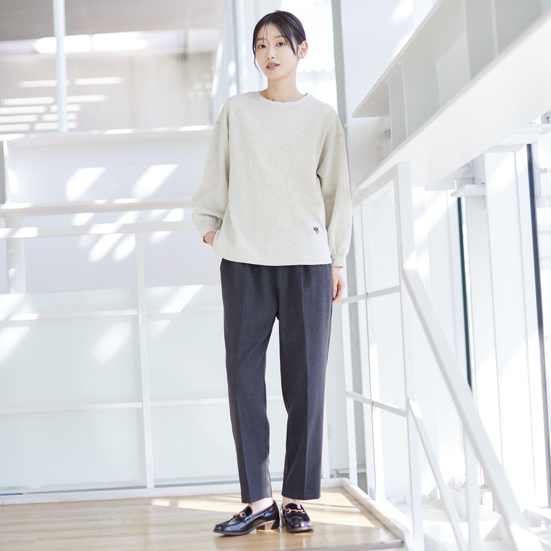 Dessin「【360度可愛い・洗える】バックヘンリーカットソー」|Tシャツ・カットソー|