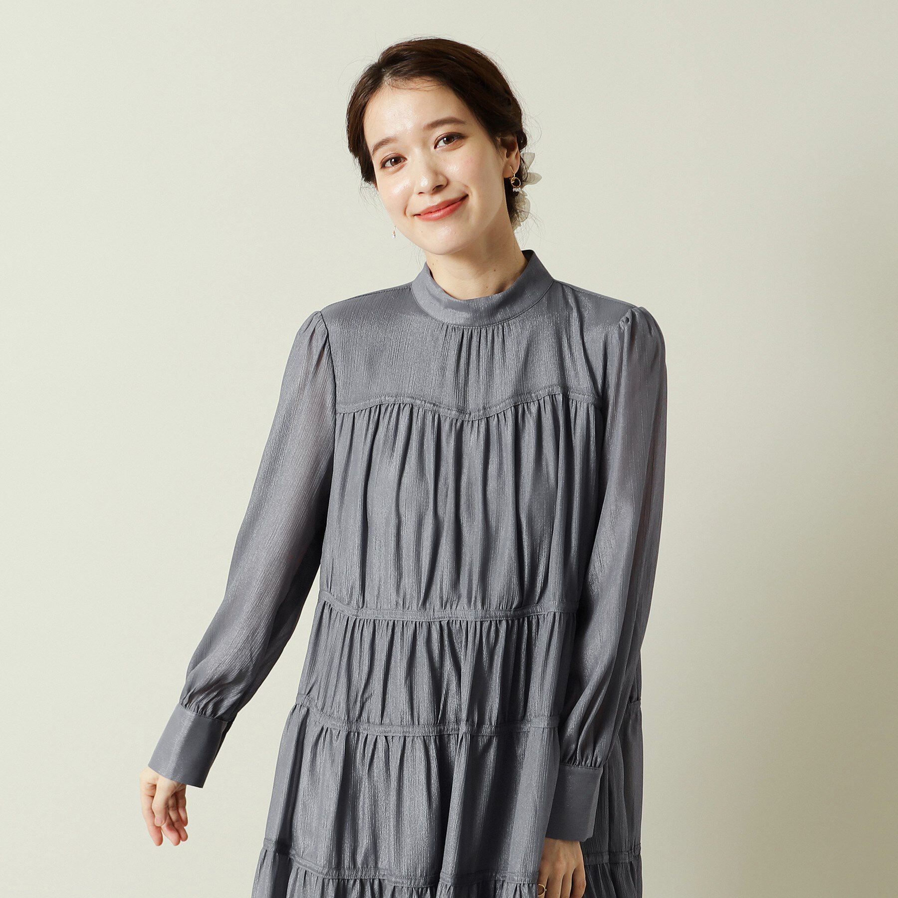 ITS&rsquo;DEMO「【結婚式・パーティに】シャイニー楊柳ワンピース＜ドレスコレクション＞」|ワンピース|