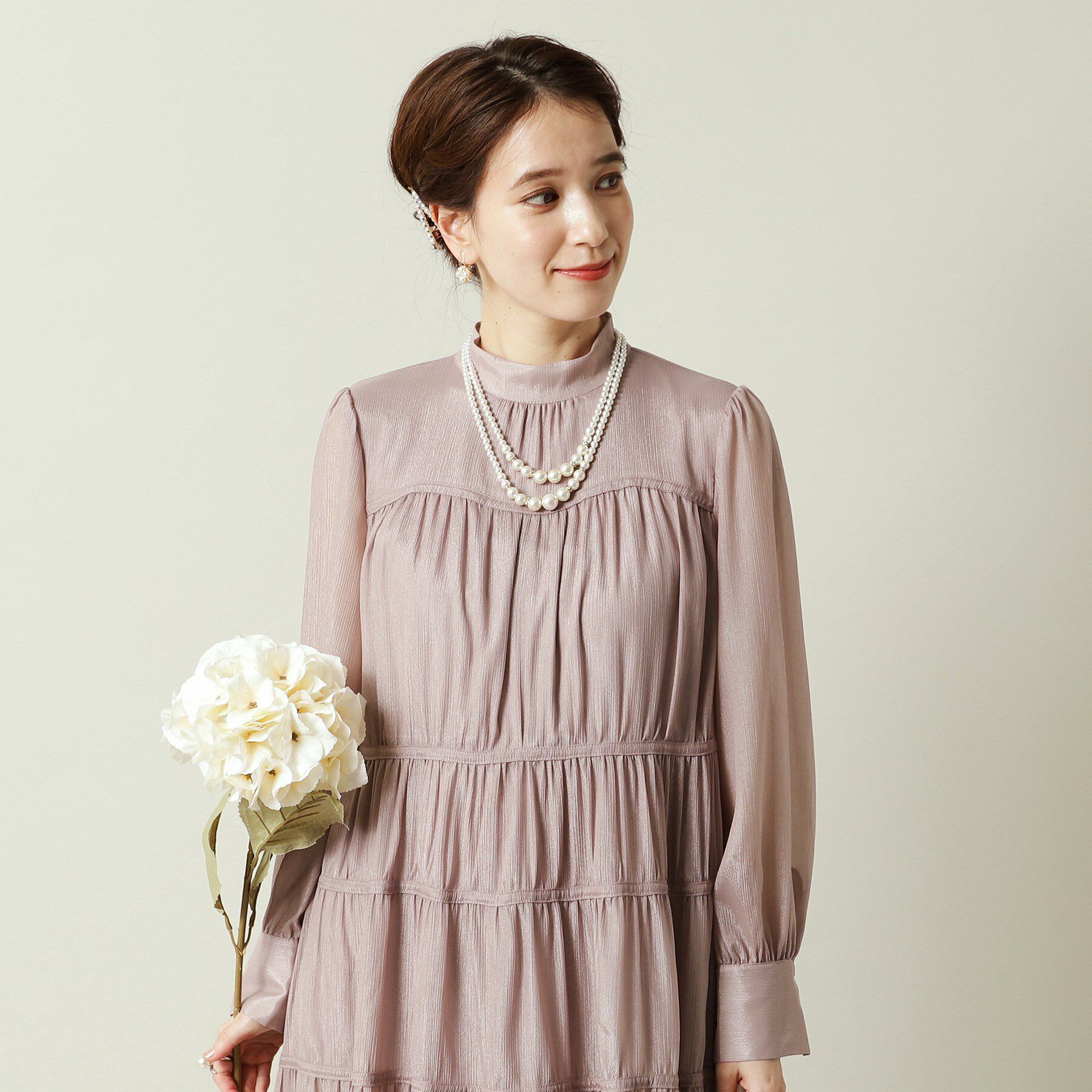 ITS&rsquo;DEMO「【結婚式・パーティに】シャイニー楊柳ワンピース＜ドレスコレクション＞」|ワンピース|