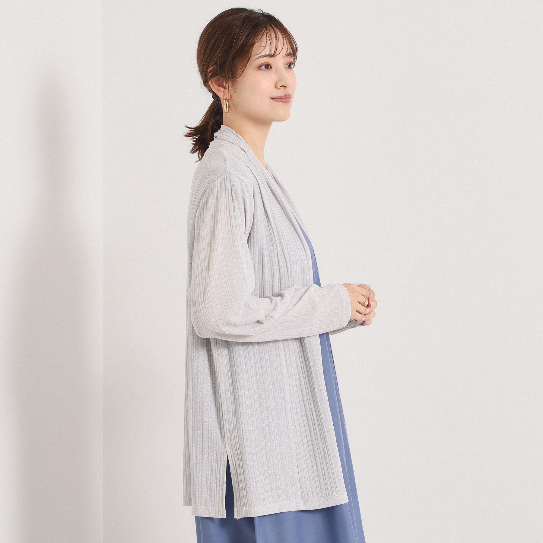 ITS&rsquo;DEMO「【手洗い可】シアー着流しカーディガン」|カーディガン|