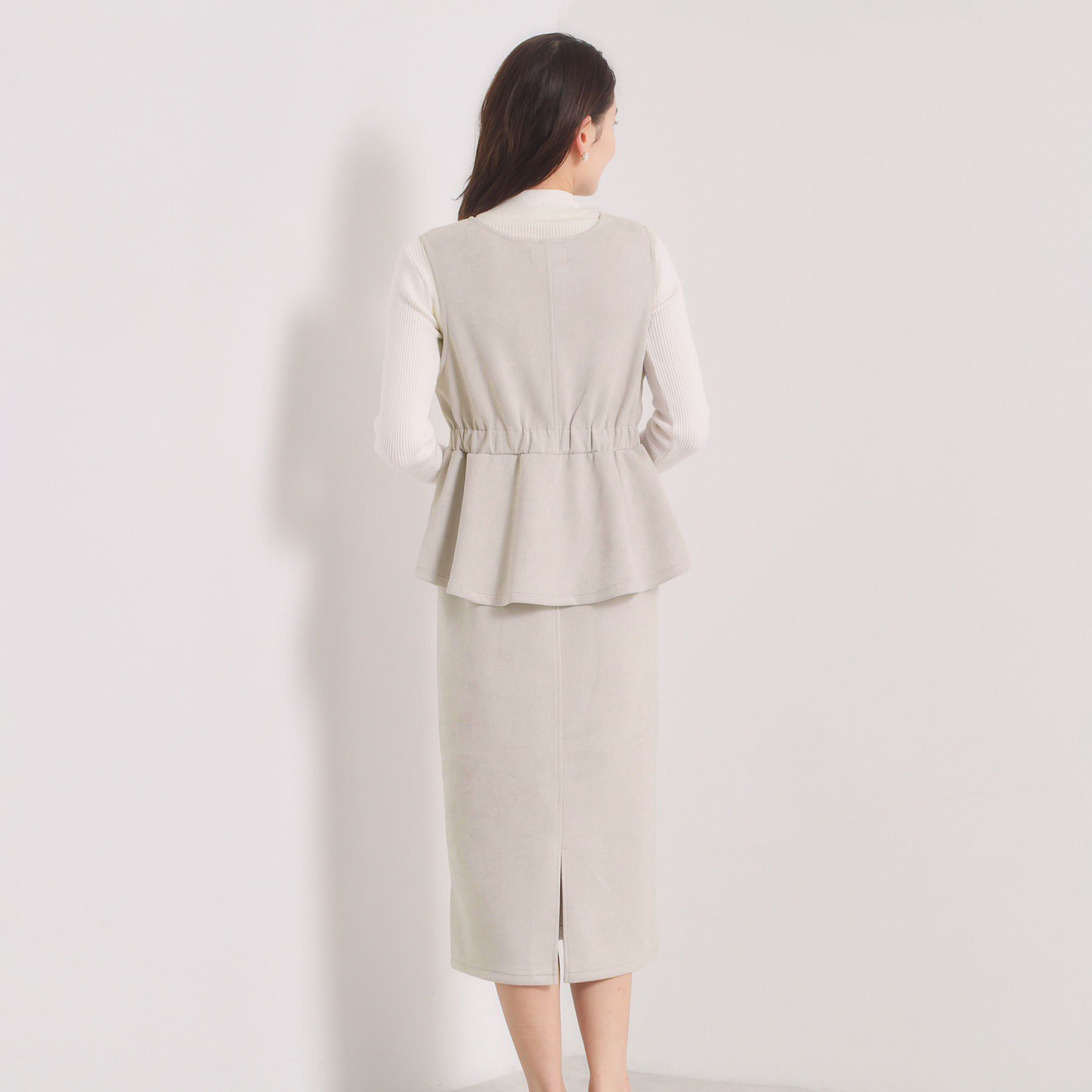 ITS&rsquo;DEMO「【手洗い可／ウエストゴム】カットスエードジャンスカ」|ワンピース|