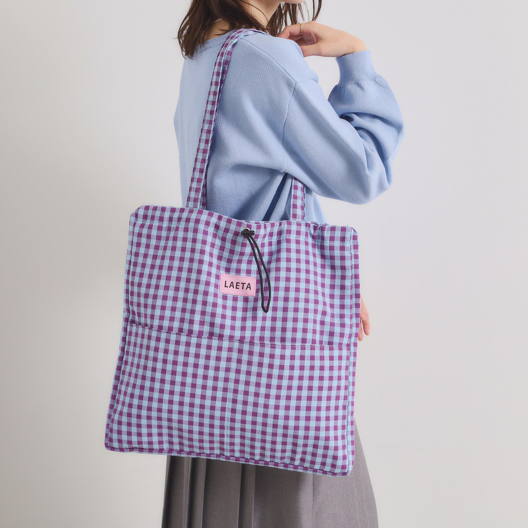 ITS&rsquo;DEMO「【A4対応】ドロストカレントトート」|トートバッグ|ブルー(292)