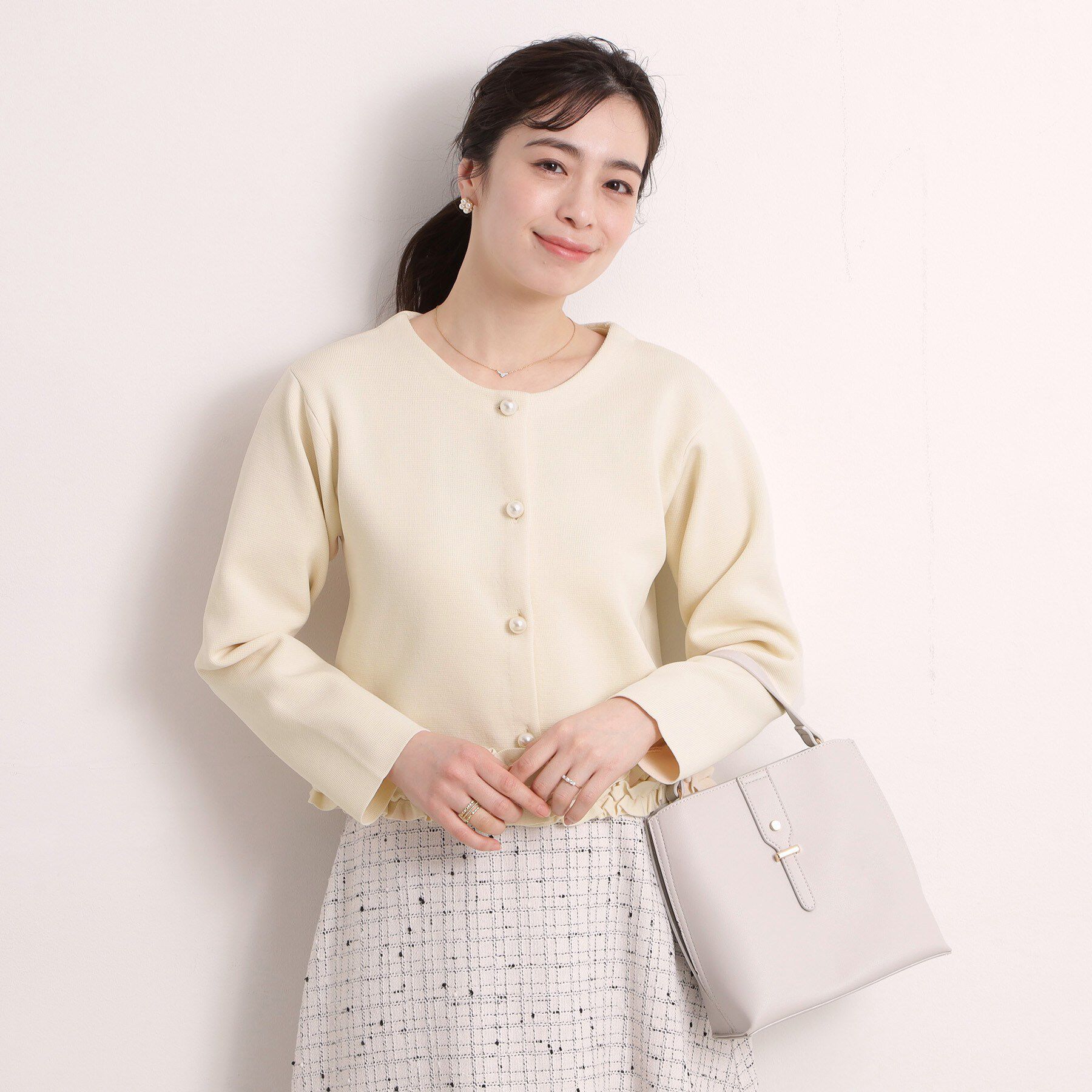 ITS&rsquo;DEMO「【手洗い可／入卒】裾フリルニットカーディガン」|カーディガン|