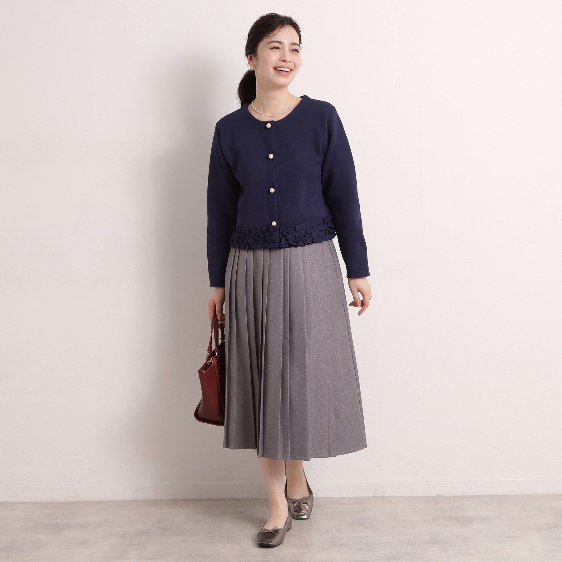 ITS&rsquo;DEMO「【手洗い可／入卒】裾フリルニットカーディガン」|カーディガン|