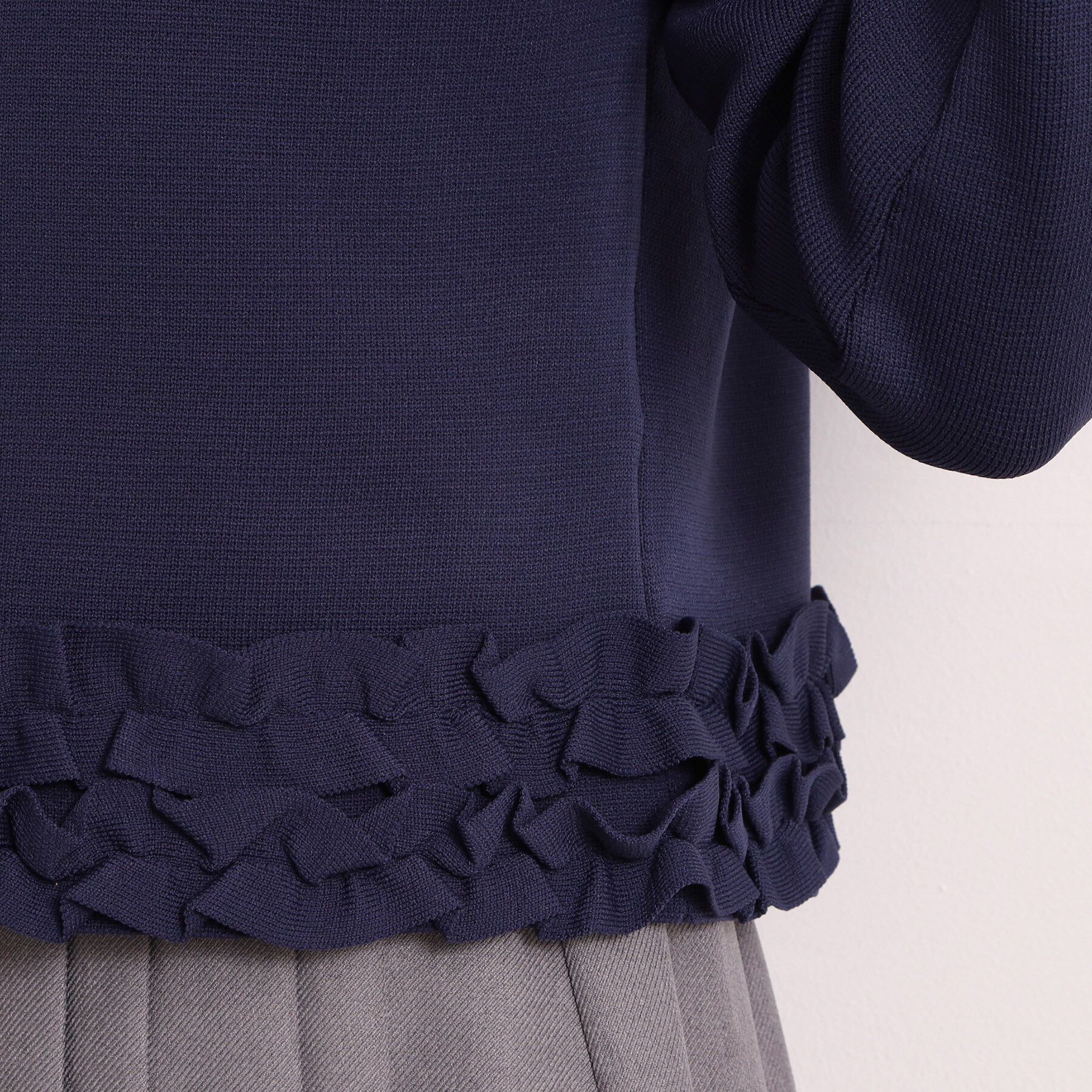 ITS&rsquo;DEMO「【手洗い可／入卒】裾フリルニットカーディガン」|カーディガン|