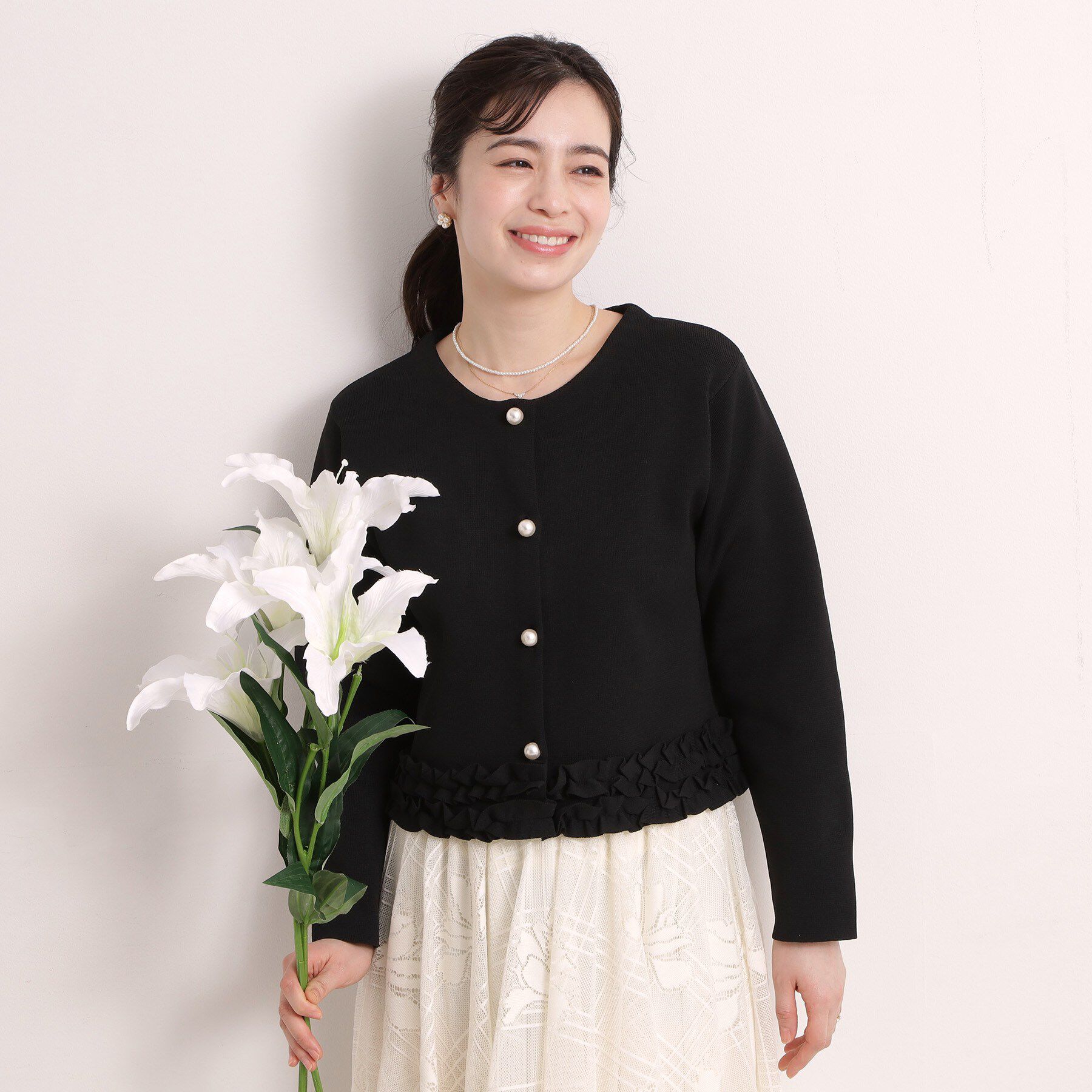 ITS&rsquo;DEMO「【手洗い可／入卒】裾フリルニットカーディガン」|カーディガン|