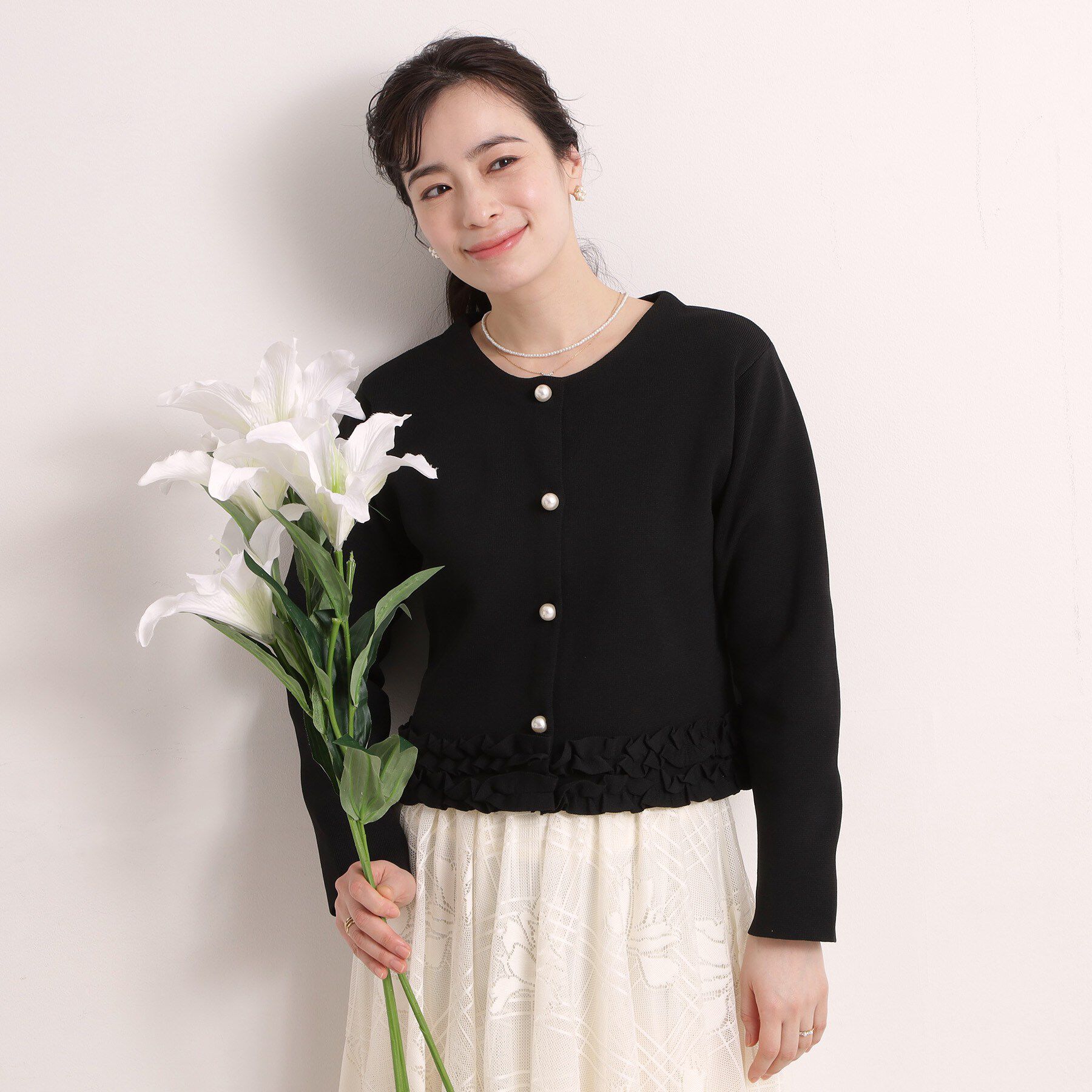 ITS&rsquo;DEMO「【手洗い可／入卒】裾フリルニットカーディガン」|カーディガン|