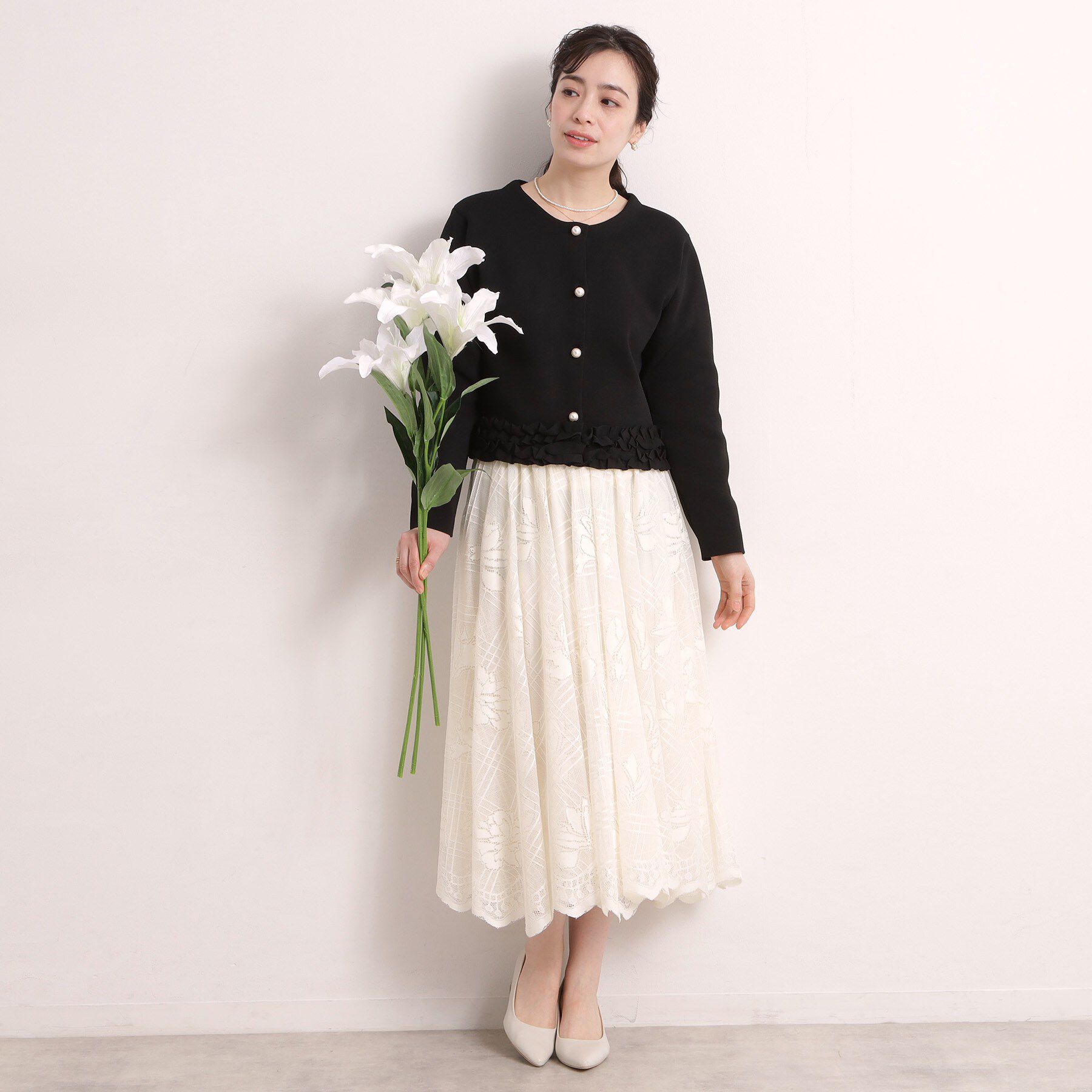 ITS&rsquo;DEMO「【手洗い可／入卒】裾フリルニットカーディガン」|カーディガン|