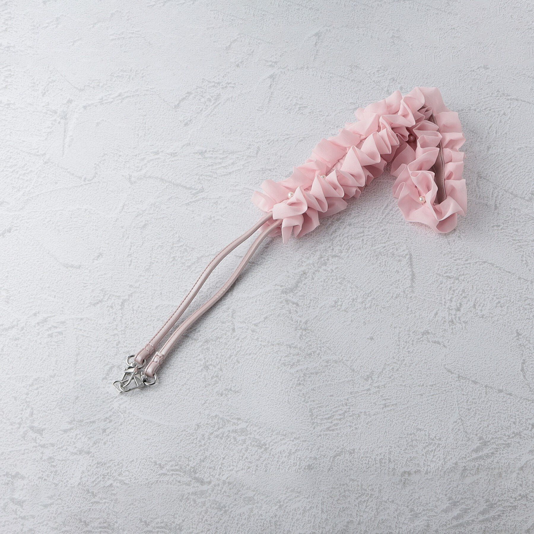 Grandedge「パール調タックフリルストラップ」|ストラップ|ﾋﾟﾝｸ(072)