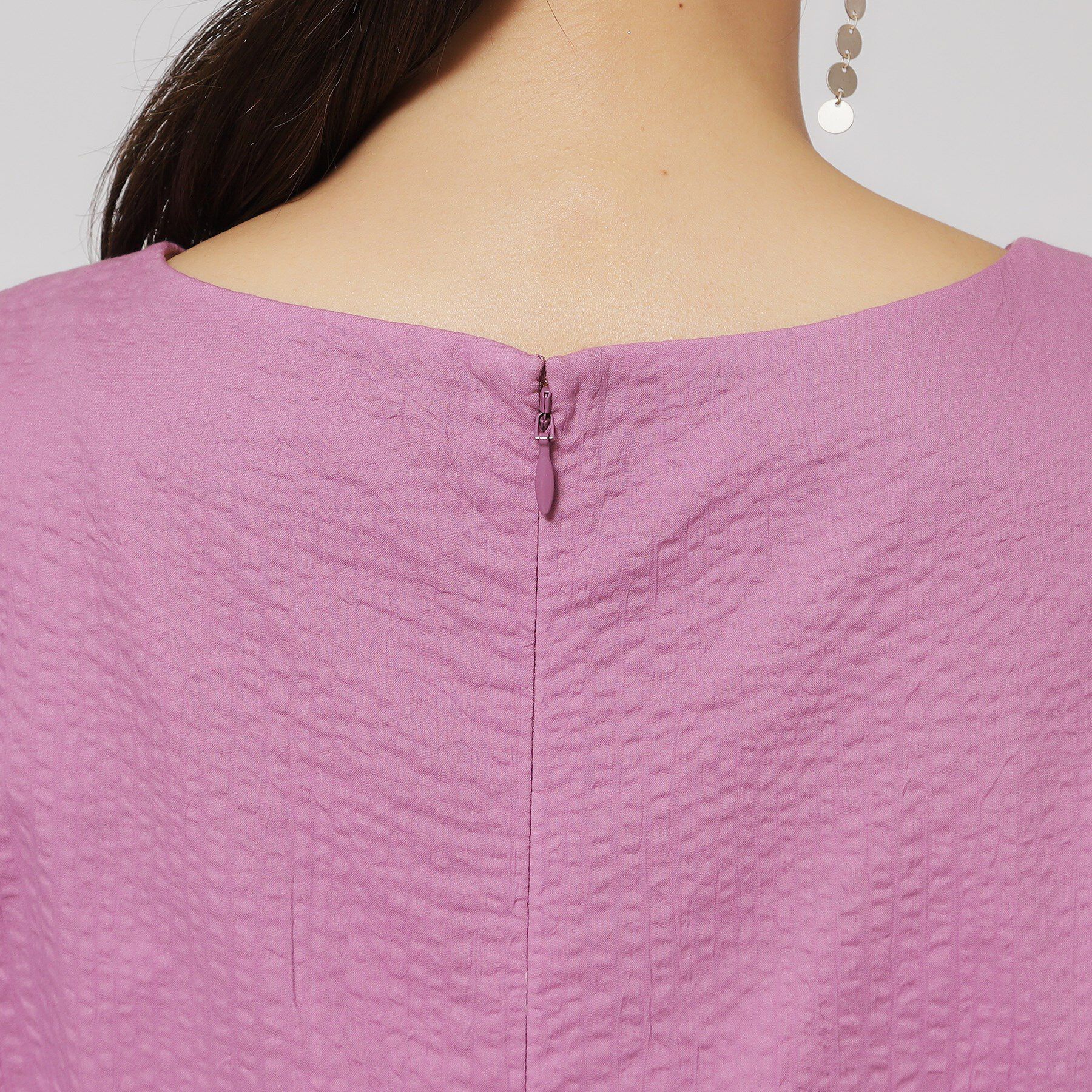 SunaUna「【涼し気！／サッカー素材】パフスリーブワンピース」|ワンピース|