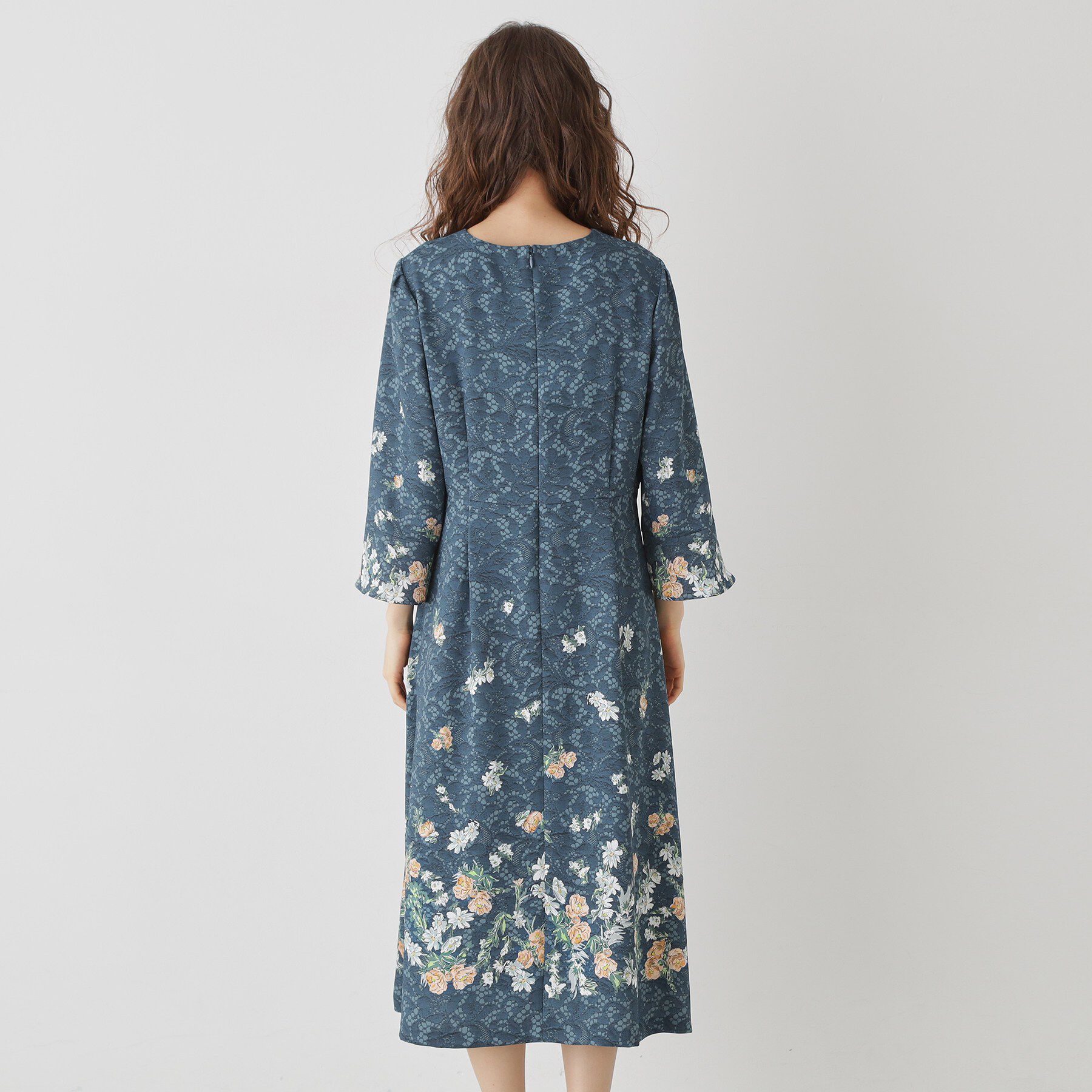 SunaUna「【co creation and yours／SS～L】レースプリントワンピース」|ワンピース|