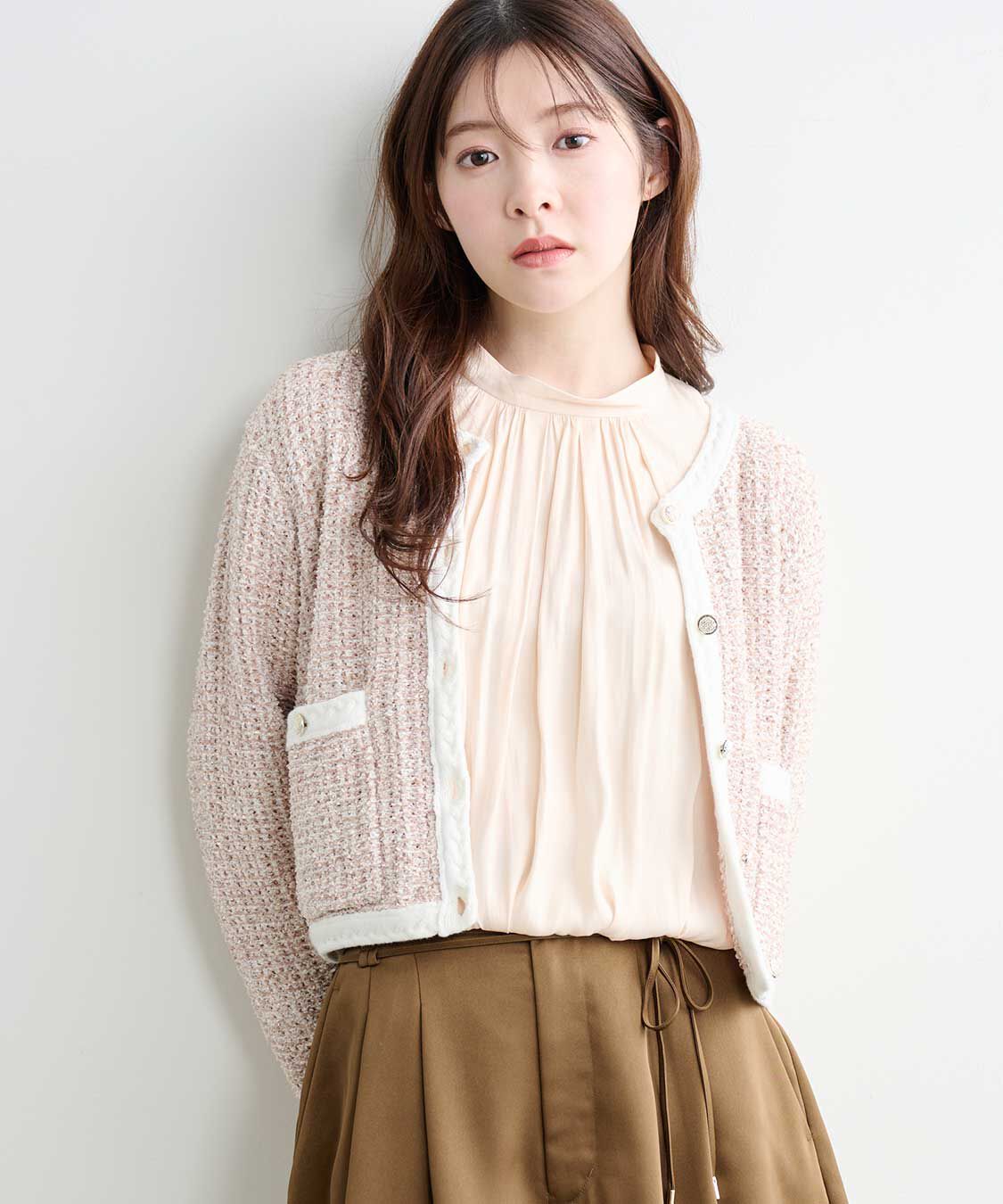 COCO DEAL「ファンシーツイードニットカーディガン」|ニット・セーター|
