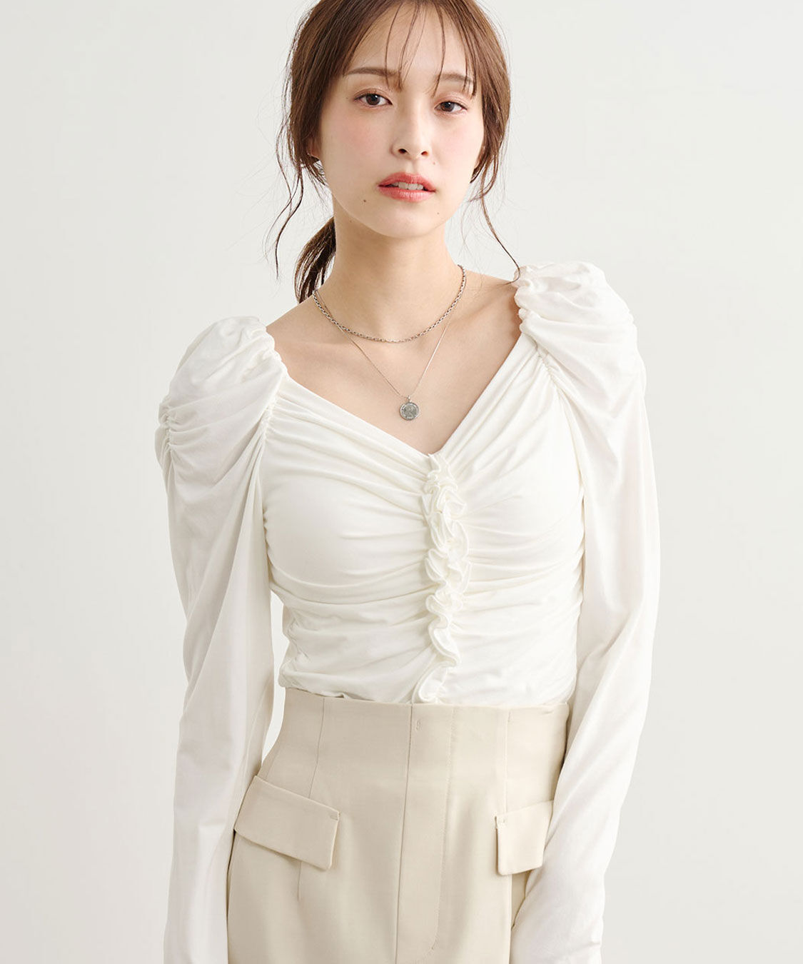 COCO DEAL「フリルドレープトップス」|Tシャツ・カットソー|