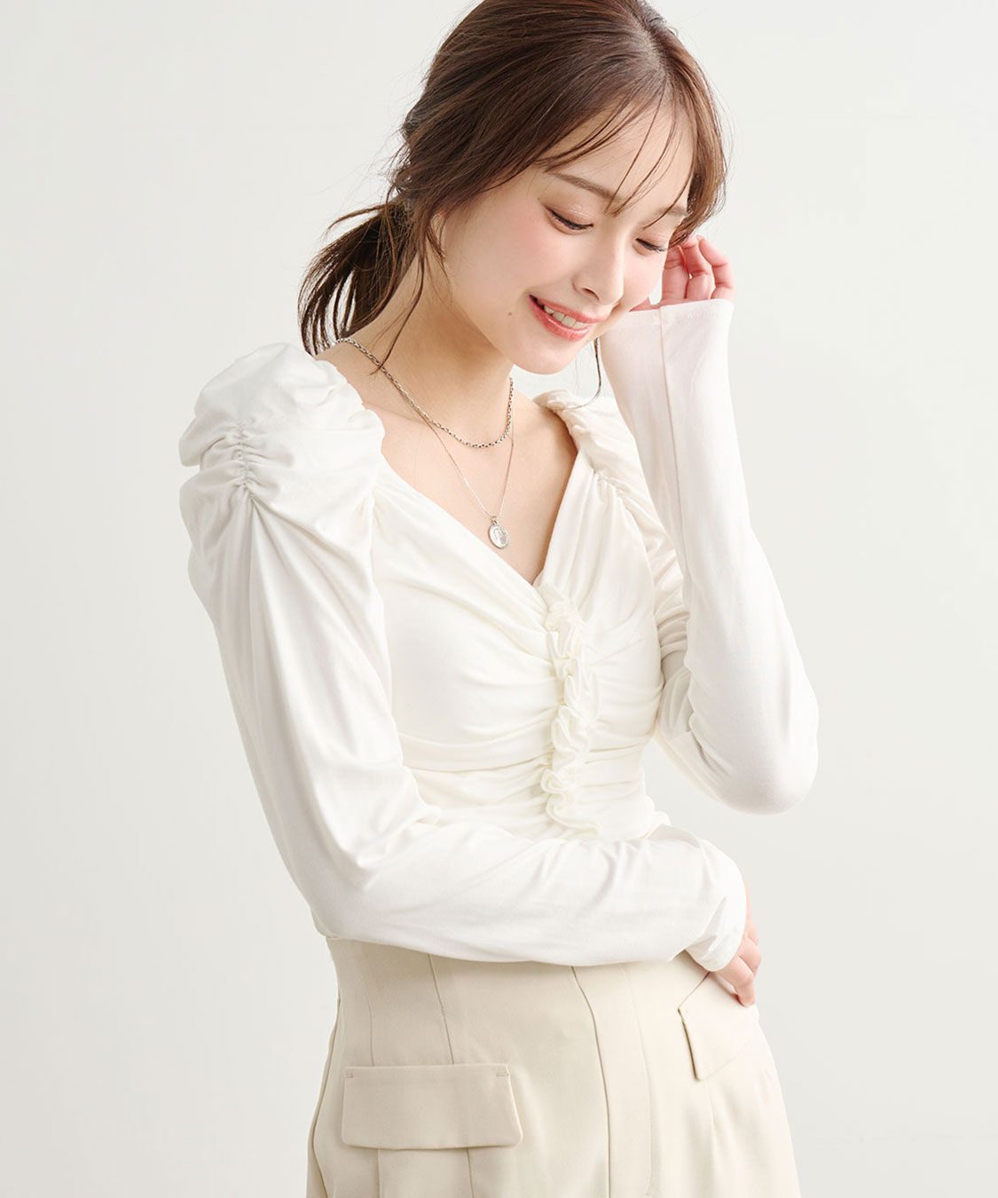 COCO DEAL「フリルドレープトップス」|Tシャツ・カットソー|