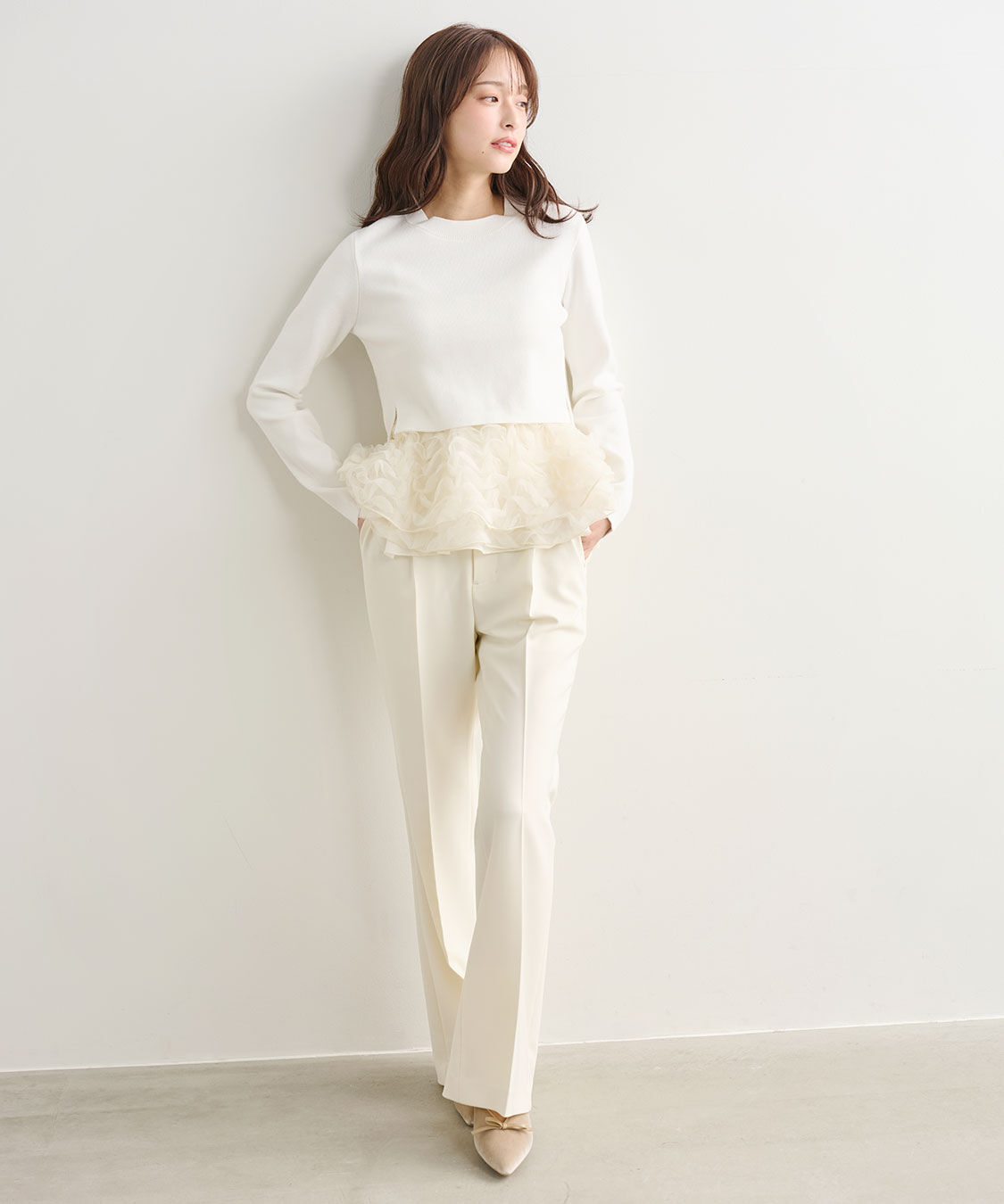 COCO DEAL「フリルペプラムブラウス&times;ニット」|シャツ・ブラウス|