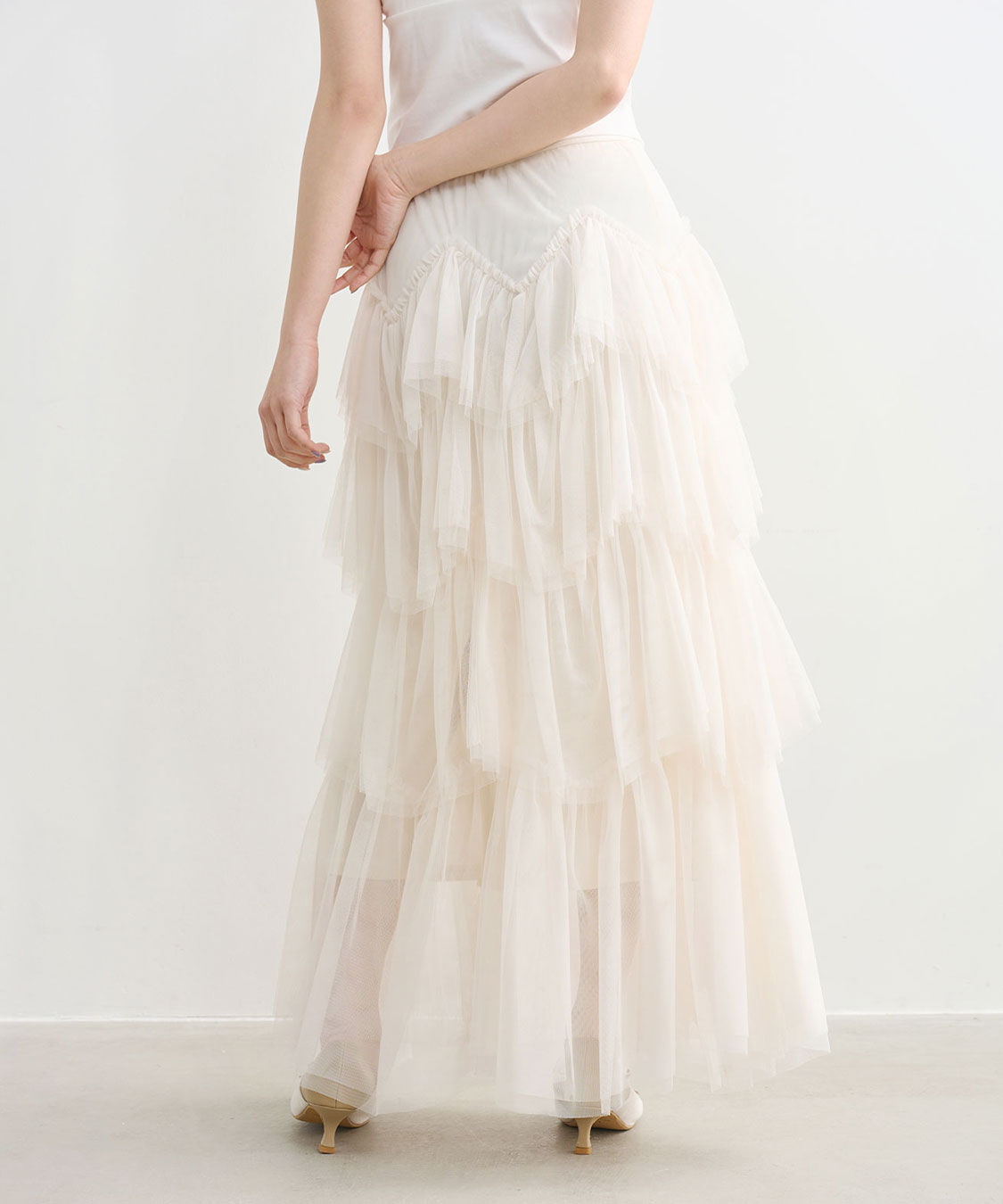 COCO DEAL「ジグザグティアードチュールスカート」|スカート|