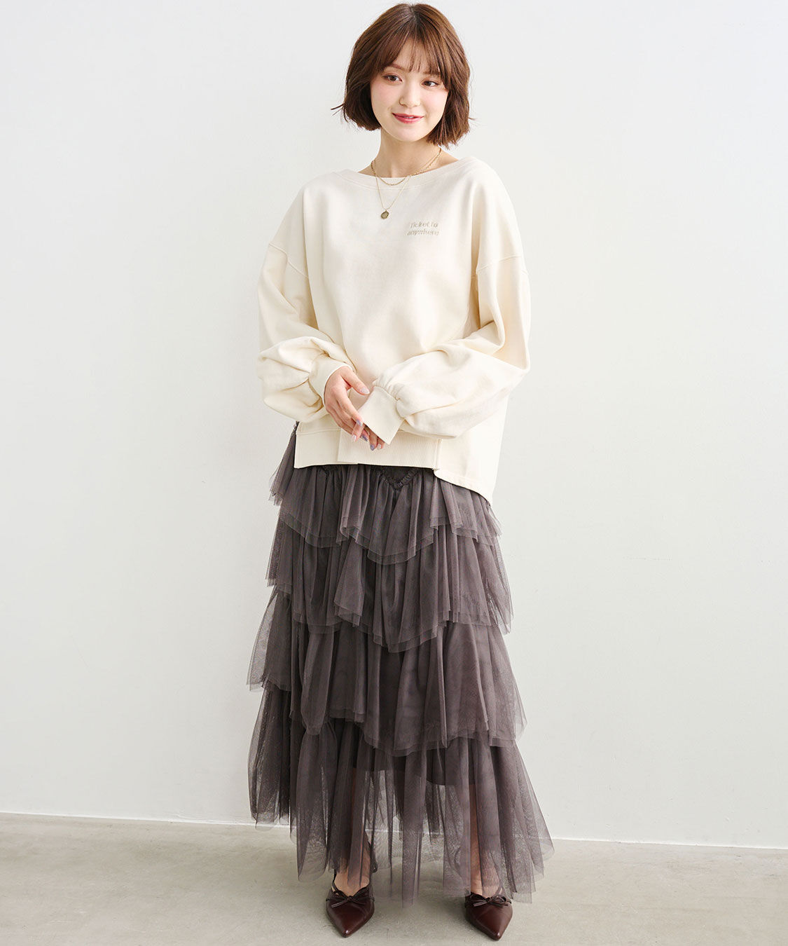 COCO DEAL「ジグザグティアードチュールスカート」|スカート|