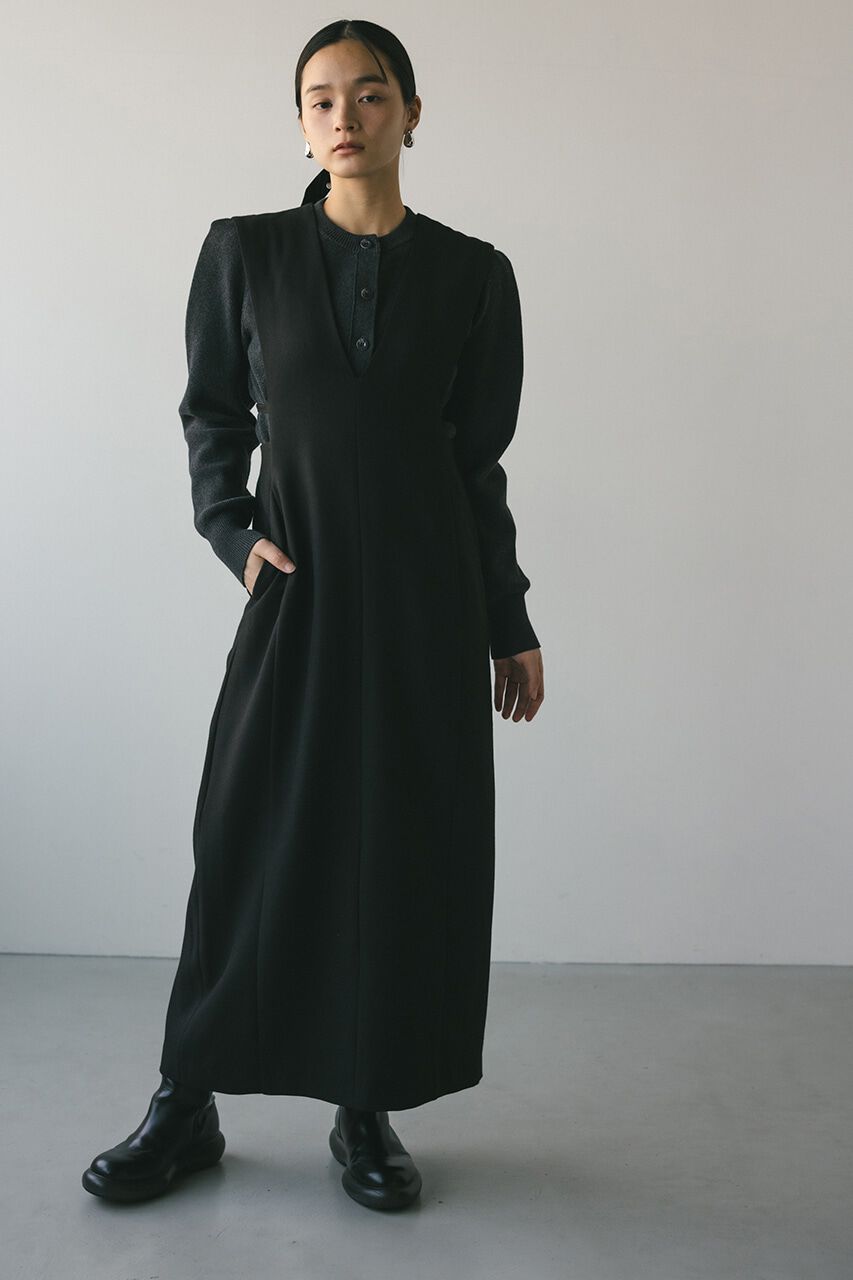 STYLEMIXER「バックリボンジャンパーワンピース」|ワンピース|BLK