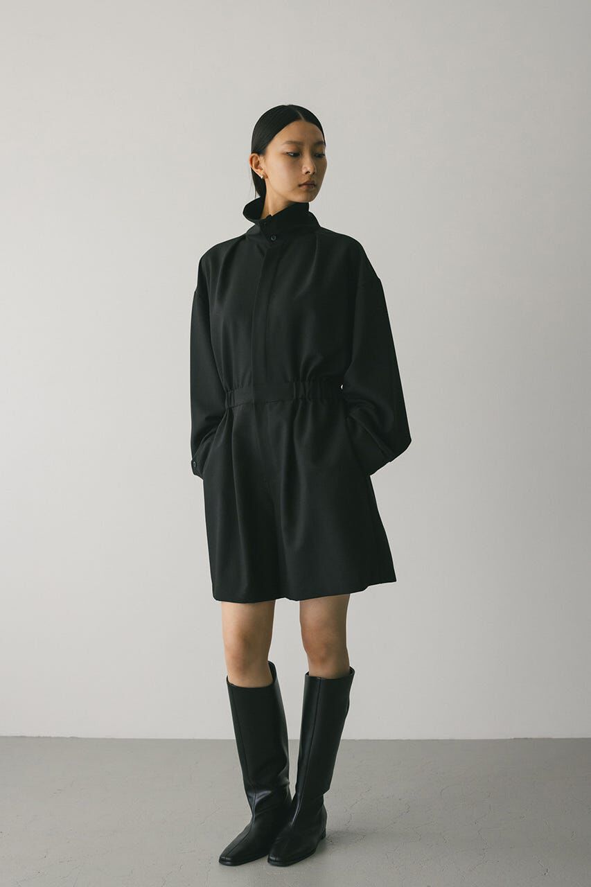 STYLEMIXER「スタンドネックショートロンパース」|その他|BLK