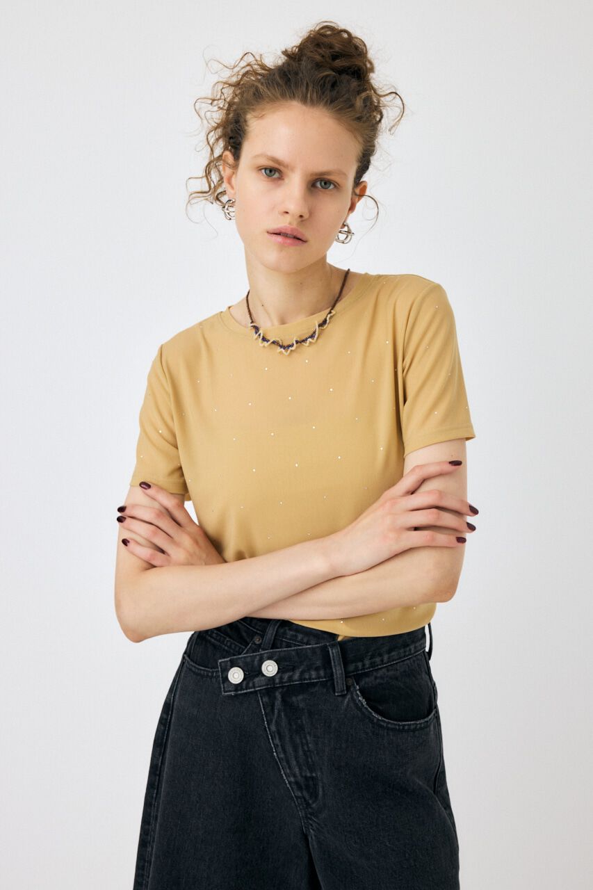 MOUSSY「RHINESTONE SHEER Tシャツ」|Tシャツ・カットソー|