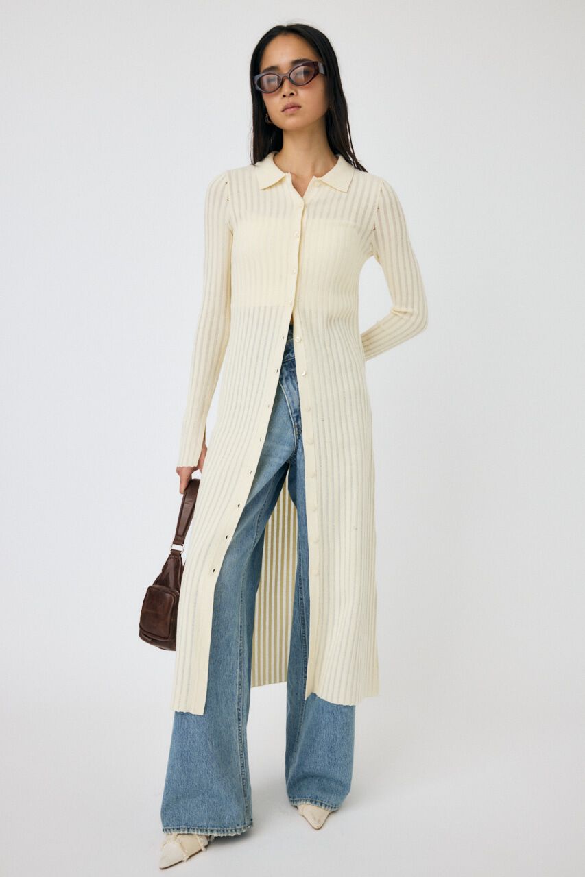 MOUSSY「SHEER LONG カーディガン」|ワンピース|