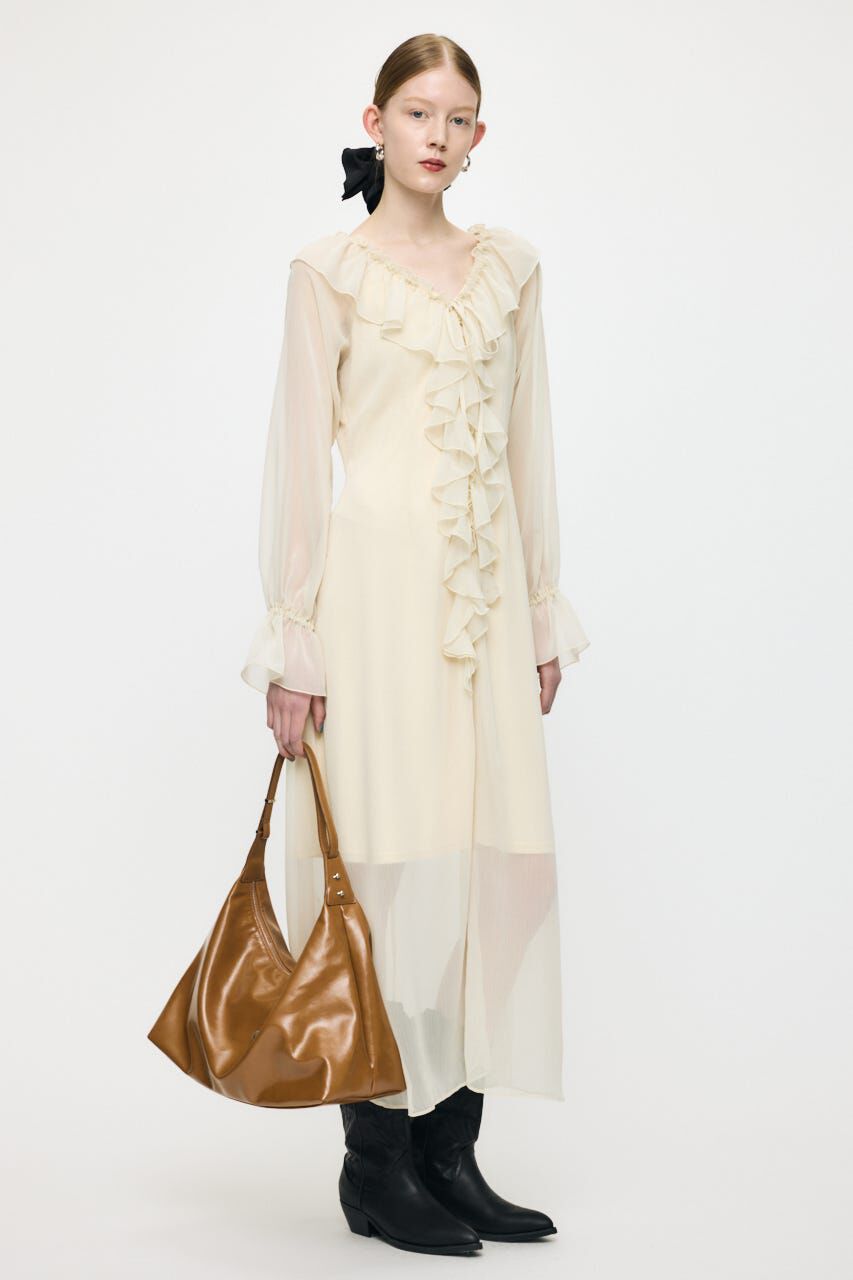 MOUSSY「RUFFLE CHIFFON MAXI ドレス」|ワンピース|IVOY3