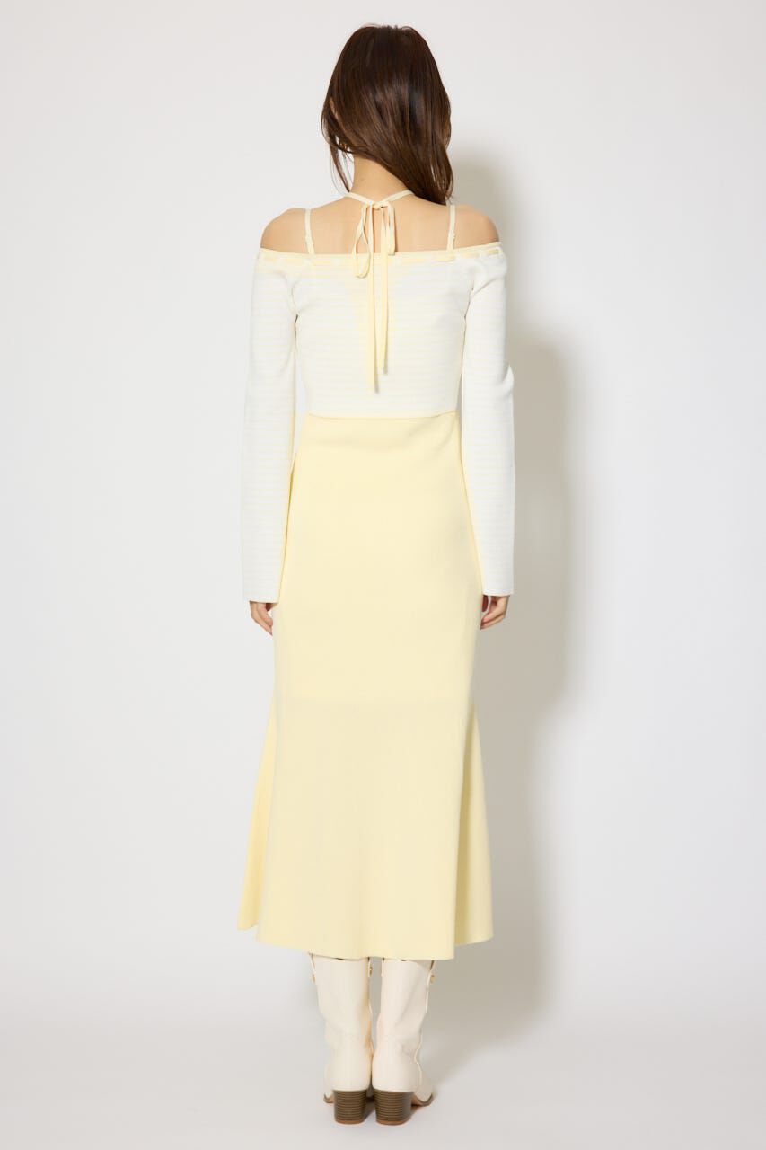 rienda「ボーダーカーデセットマーメイドニットワンピース」|ワンピース|