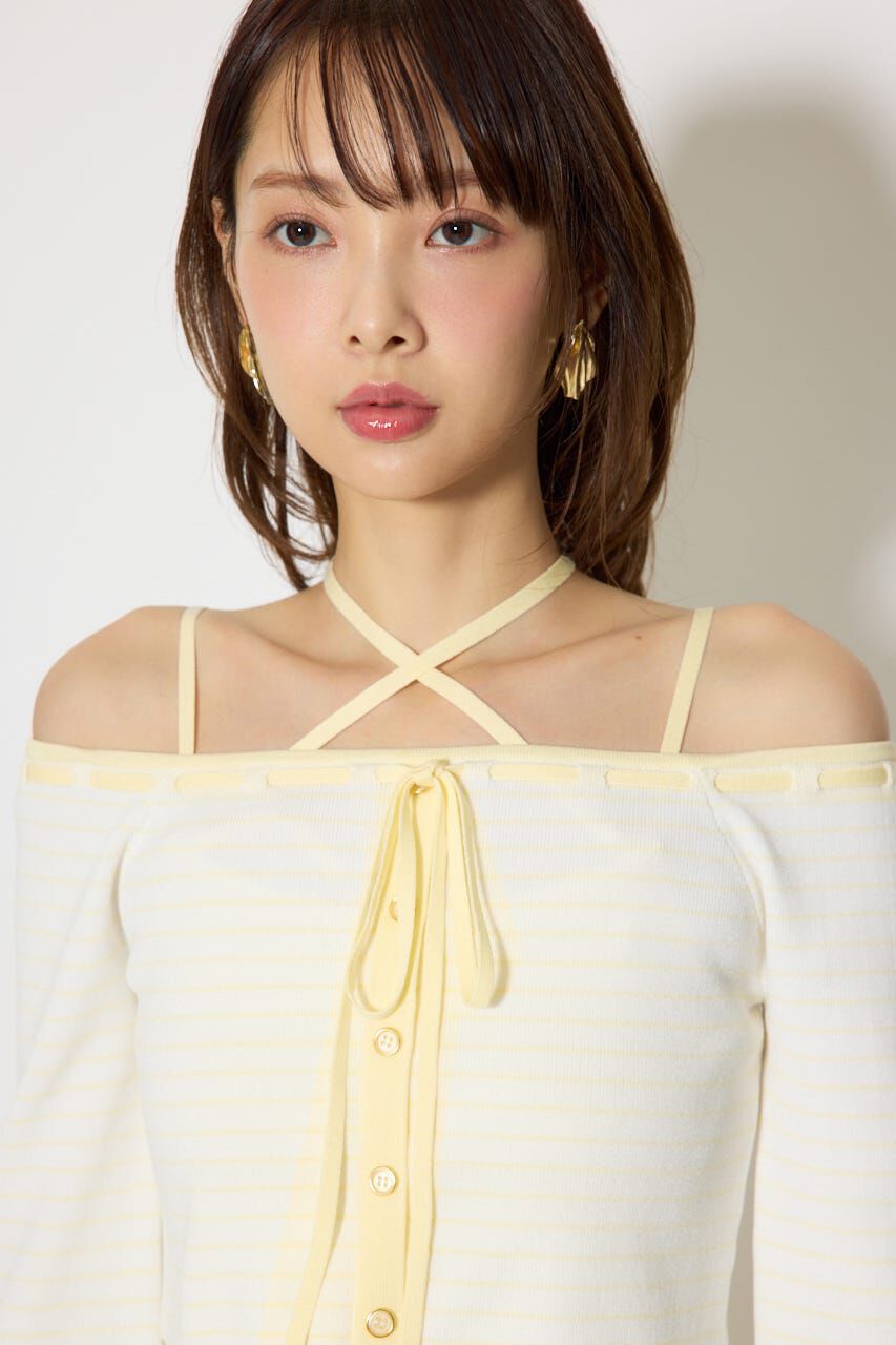 rienda「ボーダーカーデセットマーメイドニットワンピース」|ワンピース|