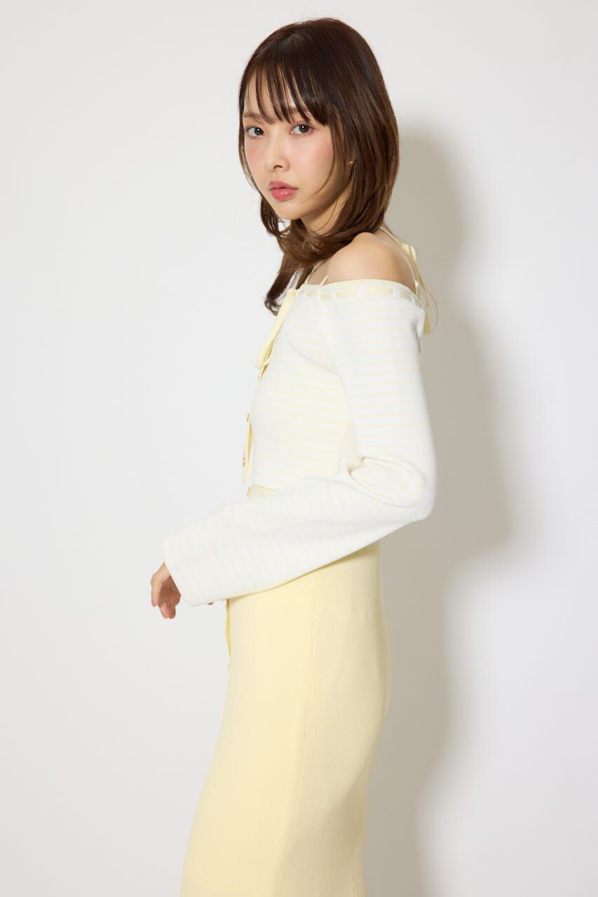 rienda「ボーダーカーデセットマーメイドニットワンピース」|ワンピース|