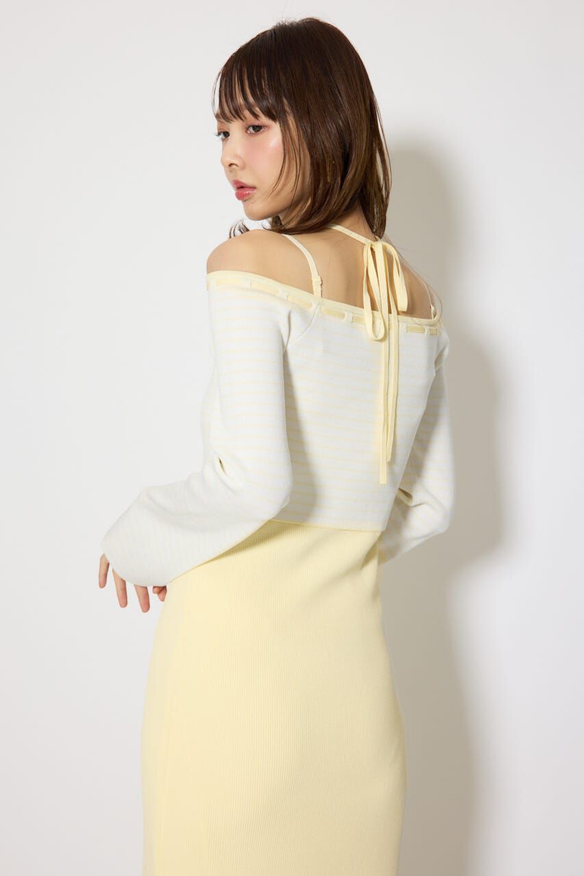 rienda「ボーダーカーデセットマーメイドニットワンピース」|ワンピース|