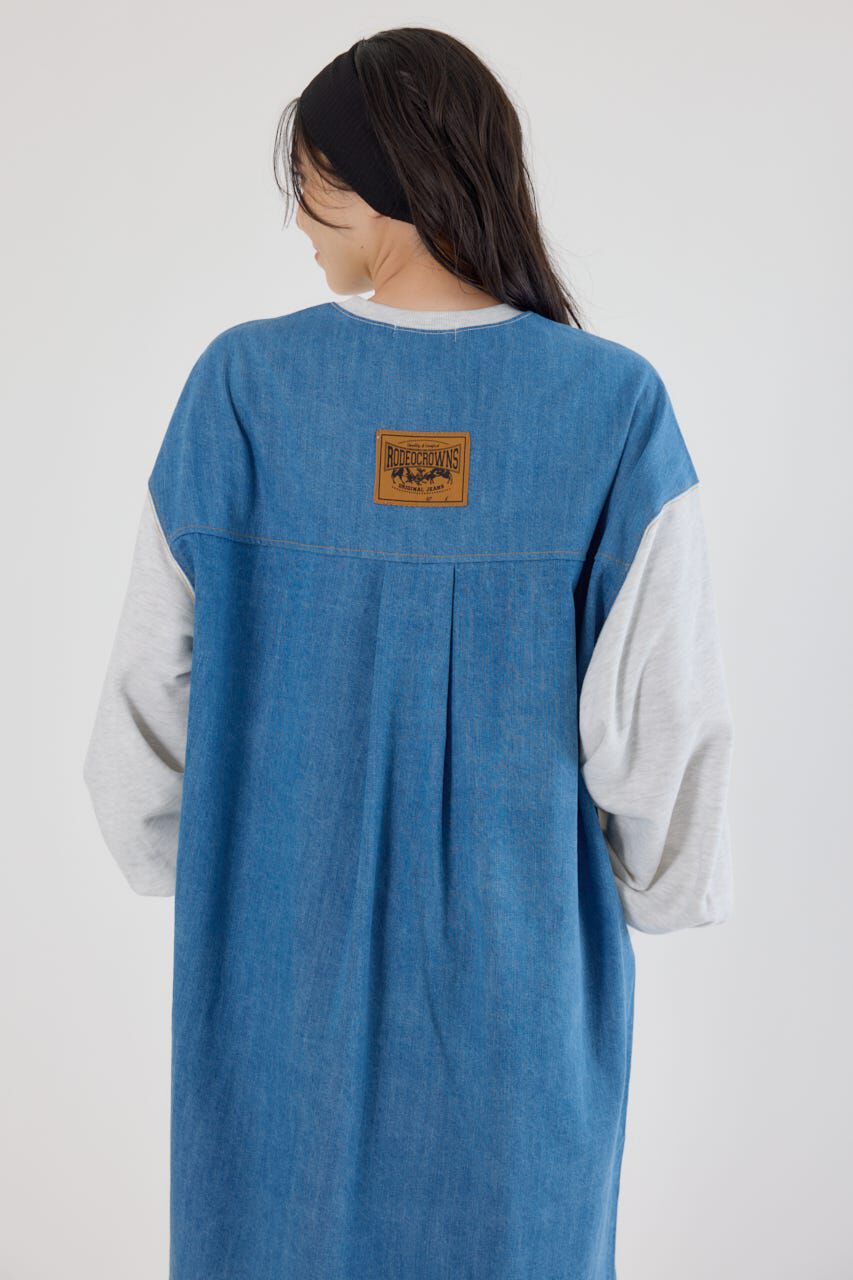 RODEO CROWNS「デニム切替スウェットワンピース」|ワンピース|