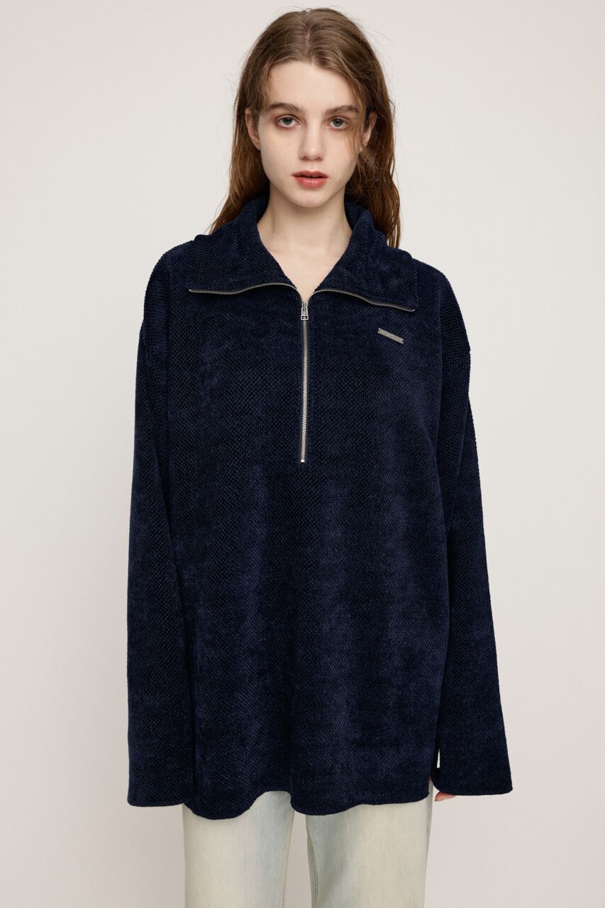 SLY「MOLE HALF ZIP STAND チュニック」|Tシャツ・カットソー|NVY