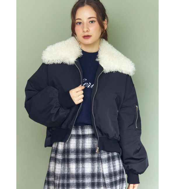 CALNAMUR「ファーカラーバルーンブルゾン」|ブルゾン・スタジャン|