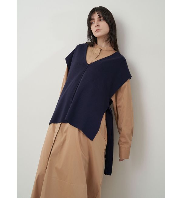ELENDEEK「KNIT VEST LAYERED SH OP」|ワンピース|ベージュ