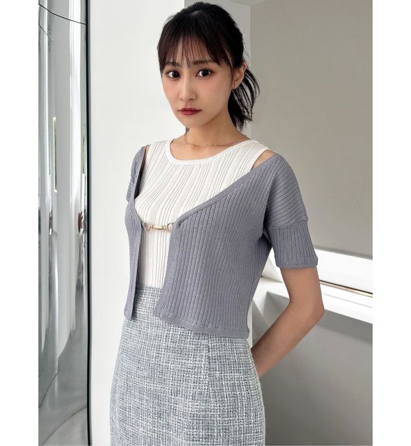 RESEXXY「チャームリブニットカーディガン【セットアップ着用可能】」|カーディガン|