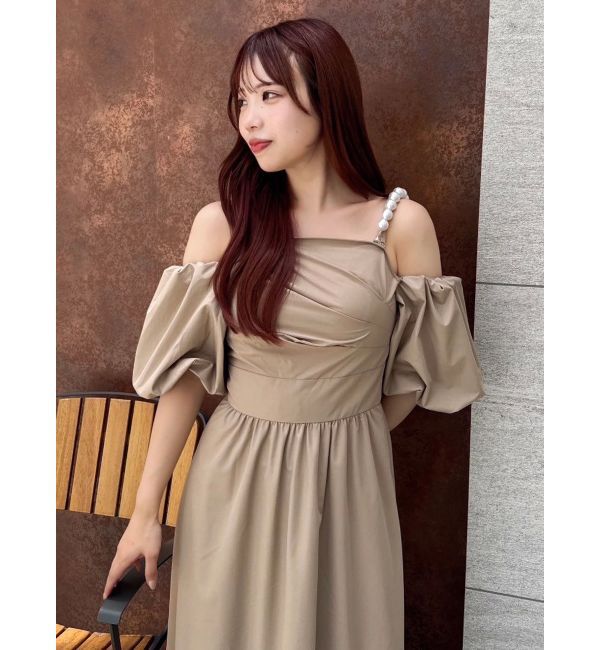 dazzlin「【吉田朱里】パール2wayボリュームワンピース」|ワンピース|