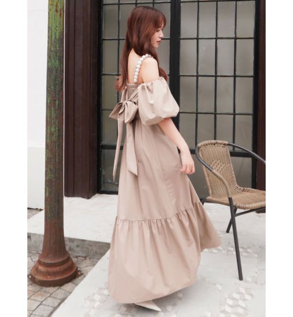 dazzlin「【吉田朱里】パール2wayボリュームワンピース」|ワンピース|