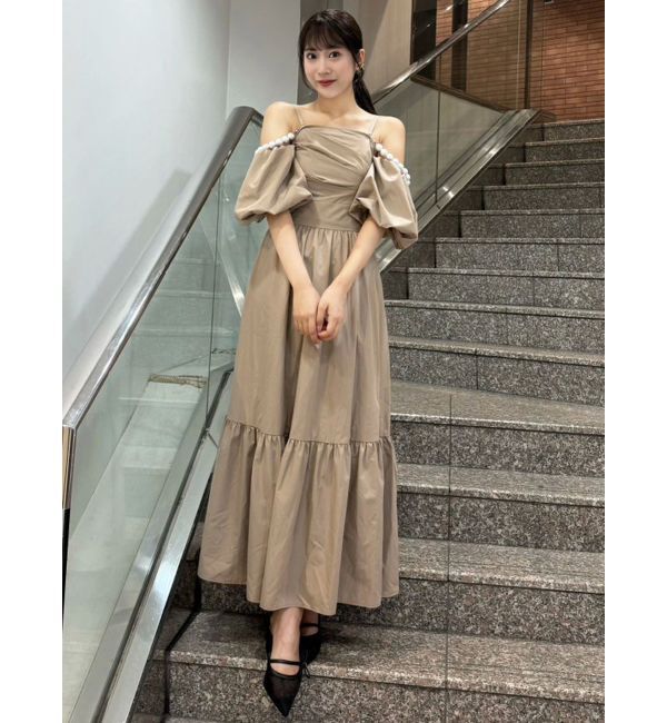 dazzlin「【吉田朱里】パール2wayボリュームワンピース」|ワンピース|