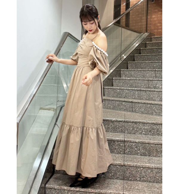dazzlin「【吉田朱里】パール2wayボリュームワンピース」|ワンピース|