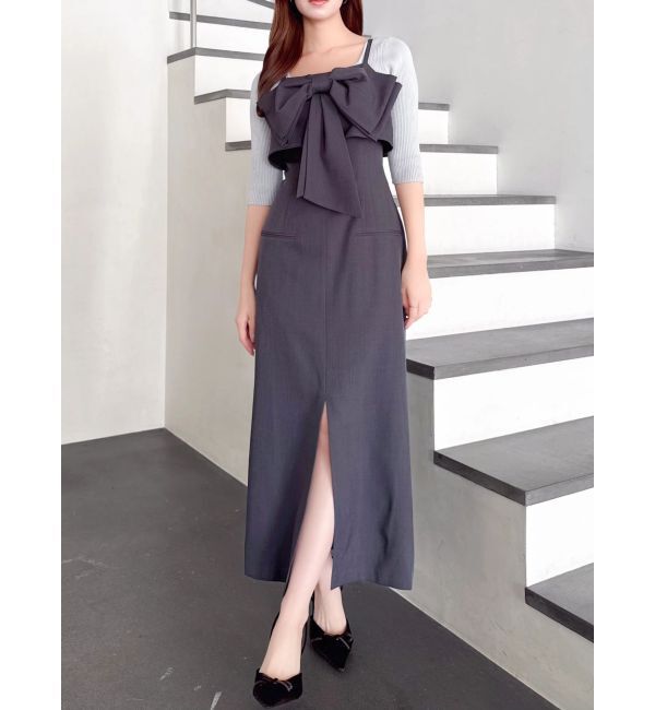 dazzlin「リボンデザインIラインワンピース」|ワンピース|