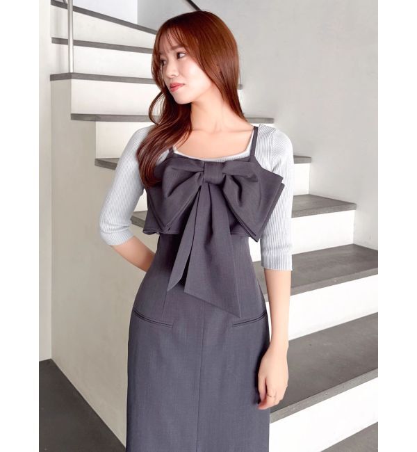 dazzlin「リボンデザインIラインワンピース」|ワンピース|