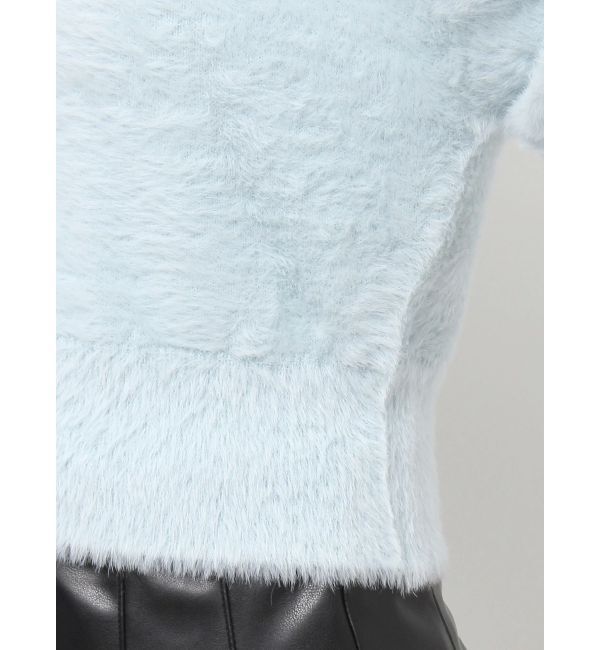 MERCURYDUO「オープンショルダーミニシャギーニット」|ニット・セーター|