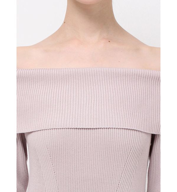 MERCURYDUO「レーストリムオフショルニットワンピース」|ワンピース|