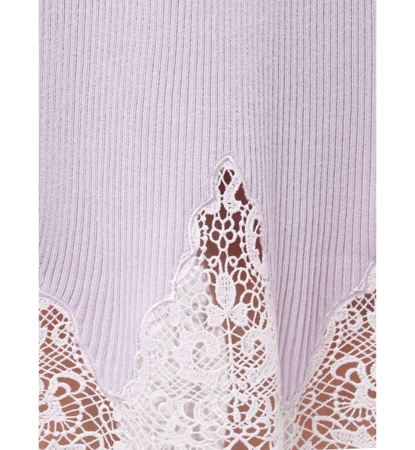 MERCURYDUO「レーストリムオフショルニットワンピース」|ワンピース|