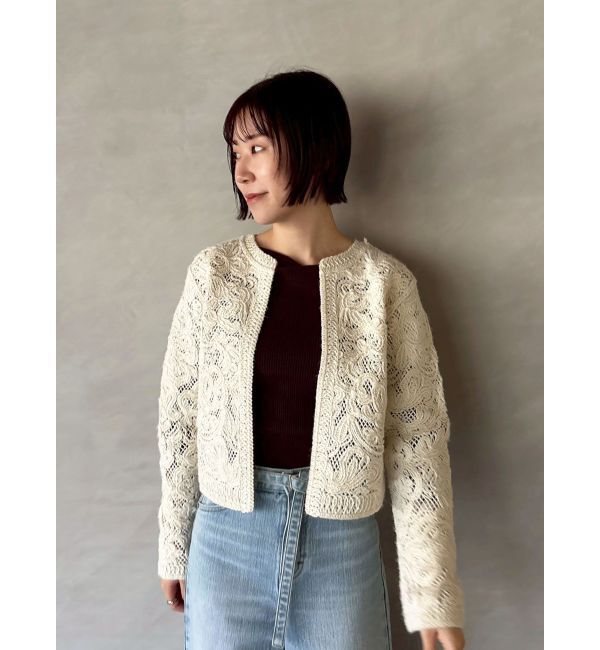 LAGUNAMOON「【WEB限定カラーあり】コードエンブロイダリーニットカーデ」|カーディガン|