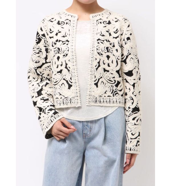 LAGUNAMOON「【WEB限定カラーあり】コードエンブロイダリーニットカーデ」|カーディガン|