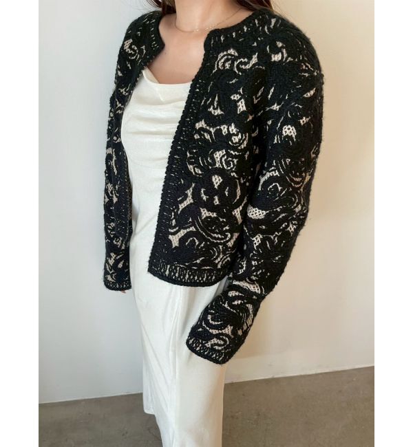 LAGUNAMOON「【WEB限定カラーあり】コードエンブロイダリーニットカーデ」|カーディガン|ミックス