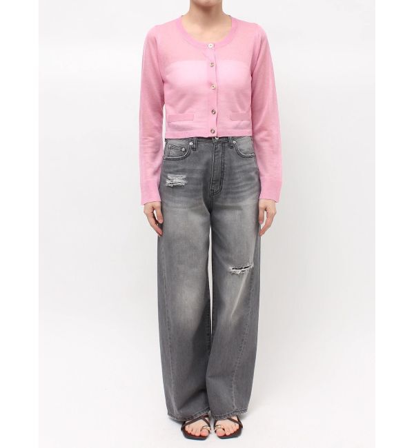 LAGUNAMOON「メタルボタンシアーニットカーディガン」|カーディガン|